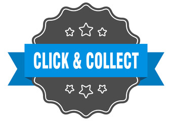 click & collect label. click & collect isolated seal. sticker. sign