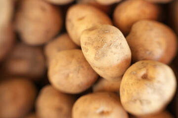 Tokyo,Japan-August 30, 2020: Soft Focus--Potatoes in a box
