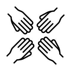 equality people hands, human rights day, line icon design