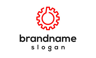 Simple gear logo design vector