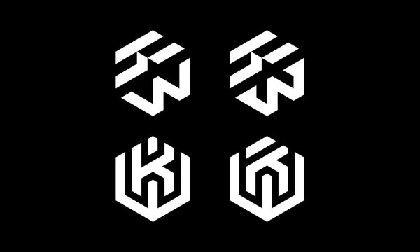 Initial KW logo design vector
