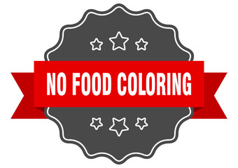 no food coloring label. no food coloring isolated seal. sticker. sign