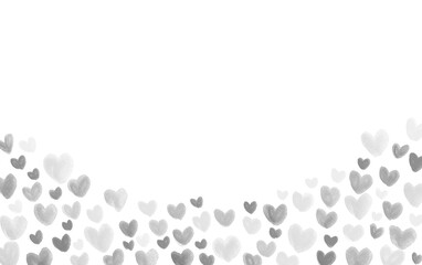 水彩の手描きハートの汎用フレーム