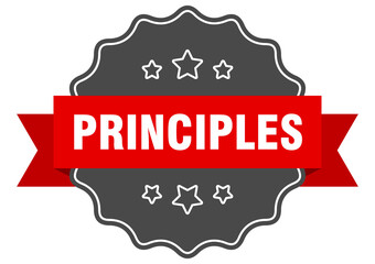 principles label. principles isolated seal. sticker. sign