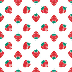 Strawberries seamless repeat pattern background