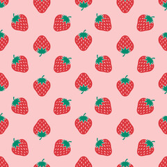 Strawberries seamless repeat pattern background
