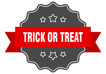 Obraz premium trick or treat label. trick or treat isolated seal. sticker. sign