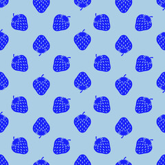 Strawberries seamless repeat pattern background