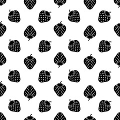 Strawberries seamless repeat pattern background