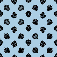 Strawberries seamless repeat pattern background
