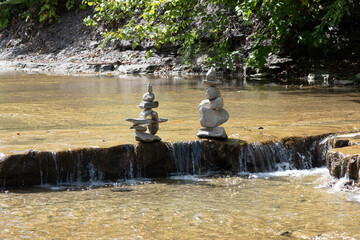 Rock stack by the falls