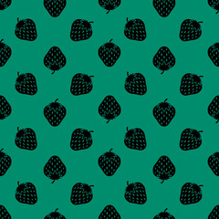 Strawberries seamless repeat pattern background