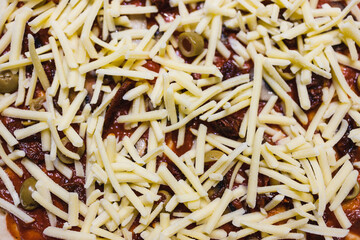 plant-based food, vegetarian homemade pizza in the making