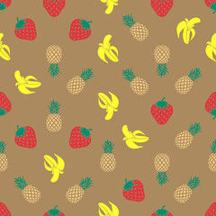 fruit salad seamless repeat pattern background