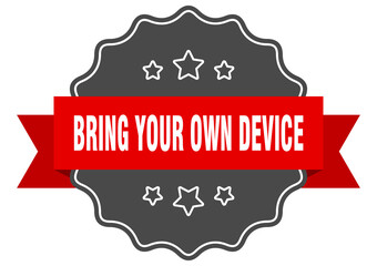 bring your own device label. bring your own device isolated seal. sticker. sign