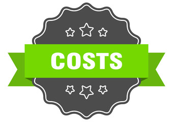 costs label. costs isolated seal. sticker. sign