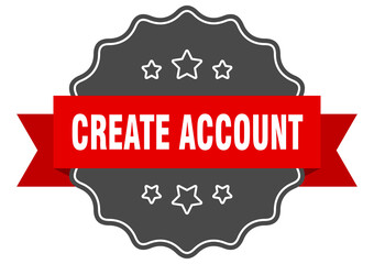 Obraz premium create account label. create account isolated seal. sticker. sign