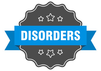 disorders label. disorders isolated seal. sticker. sign