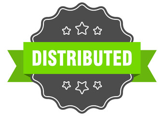 distributed label. distributed isolated seal. sticker. sign