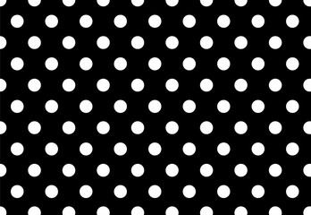 Black and white seamless polka dot pattern 