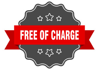 free of charge label. free of charge isolated seal. sticker. sign
