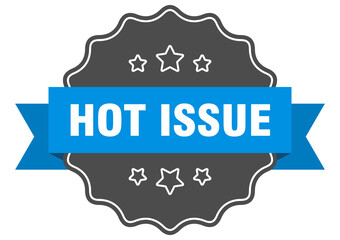 hot issue label. hot issue isolated seal. sticker. sign