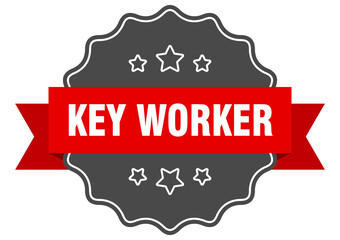 key worker label. key worker isolated seal. sticker. sign