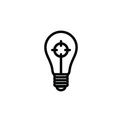 Target light bulb icon vector isolated on white