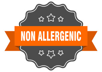 non allergenic label. non allergenic isolated seal. sticker. sign