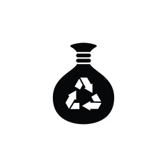 Recycle trash bag icon vector isolated on white
