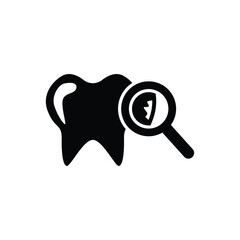 Check the teeth icon vector isolated on white