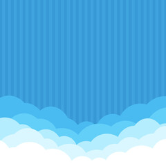 雲の背景　正方形　青空　ストライプ