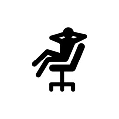 Resting on chair icon vector isolated on white