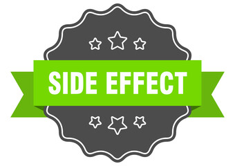 side effect label. side effect isolated seal. sticker. sign