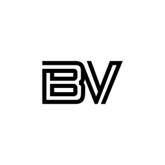 initial letter bv line stroke logo modern