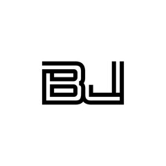 initial letter bj line stroke logo modern