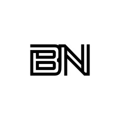 initial letter bn line stroke logo modern