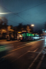 Plakat tram in motion