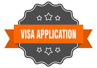 visa application label. visa application isolated seal. sticker. sign