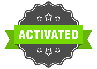 activated label. activated isolated seal. sticker. sign