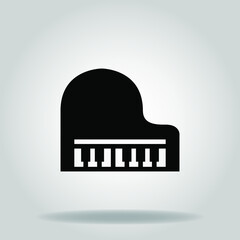 grand piano icon or logo in  glyph
