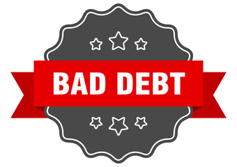 bad debt label. bad debt isolated seal. sticker. sign