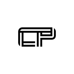 initial letter cp line stroke logo modern