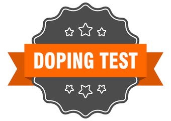 doping test label. doping test isolated seal. sticker. sign