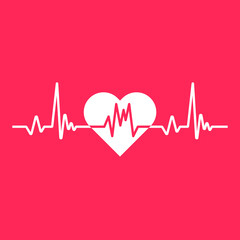 Heart beat monitor pulse line art icon for medical apps and websites EPS Vector