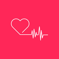 Heart beat monitor pulse line art icon for medical apps and websites EPS Vector