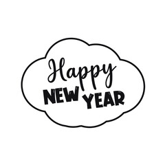 Happy New Year 2020, 2021, holiday, simple lettering typography, gift or invitational card, invitation EPS Vector