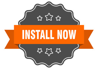 install now label. install now isolated seal. sticker. sign