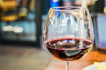 red wine glass close up cafe restaurant