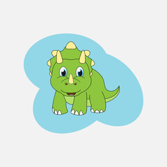 adorable dinosaur cartoon simple vector illustration